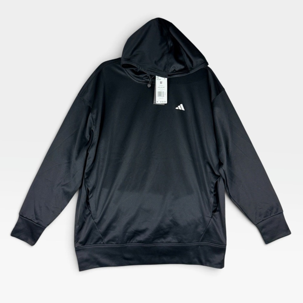 Adidas Training Hoodie IM2686 Womens Medium Black Pullover Logo NWT